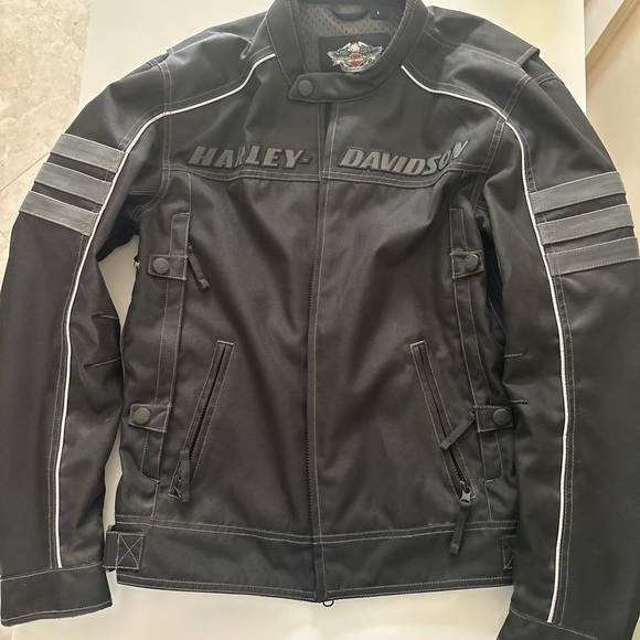 Harley-Davidson Other - Harley-Davidson Black Motorcycle Field Jacket with Gray Accents